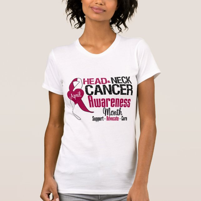 Upplysningsmånad för cancer i huvud och Nacke T Shirt (Framsida)