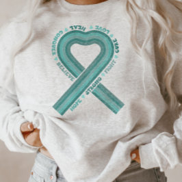 Upplysningsstöd för äggstockscancer Teal Ribbon T Shirt