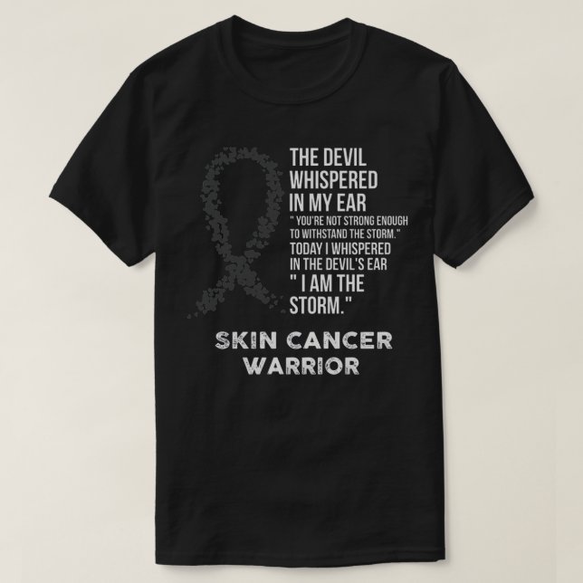Upplysningsstöd för Djävulen-hudcancer T Shirt (Design framsida)