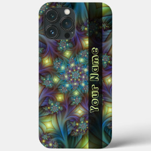 Upplyst Abstrakt Blue Lila Fractal Art Namn