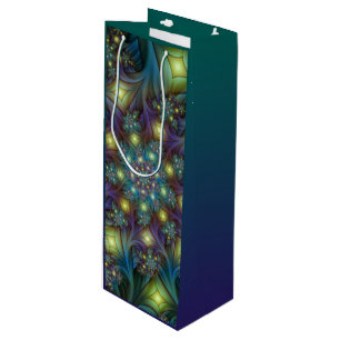 Upplyst Abstrakt Shiny Teal Lila Fractal Art