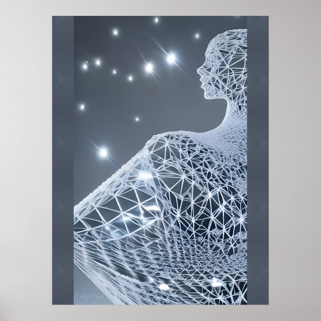 Upplyst AI Fantasy Art Print Porträtt Luminary Poster (Framsidan)