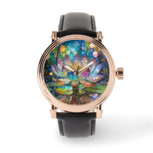 Upplyst blommande lotusblomma armbandsur