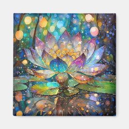 Upplyst blommande lotusblomma magnet