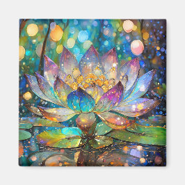 Upplyst blommande lotusblomma magnet