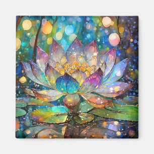 Upplyst blommande lotusblomma magnet