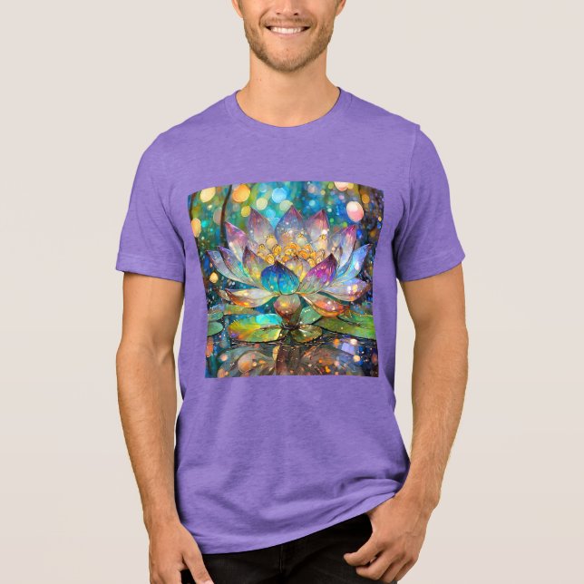 Upplyst blommande lotusblomma t shirt (Framsida)