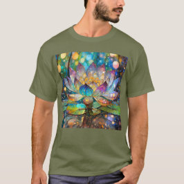 Upplyst blommande lotusblomma t shirt