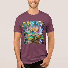Upplyst blommande lotusblomma t shirt