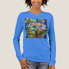 Upplyst blommande lotusblomma t shirt