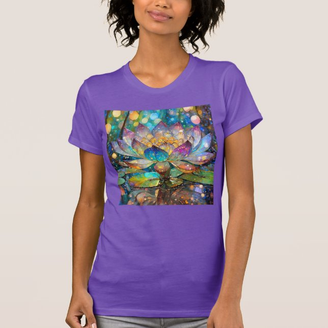 Upplyst blommande lotusblomma t shirt (Framsida)