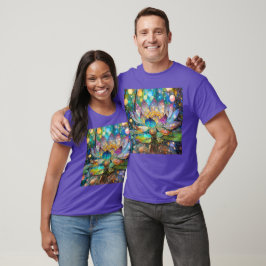 Upplyst blommande lotusblomma t shirt