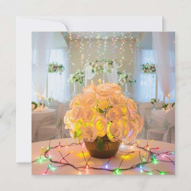 Upplyst Blommigt Inbjudningar (Framsida)