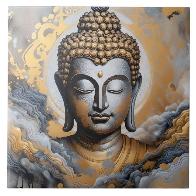 Upplyst Buddha Kakelplatta (Framsidan)