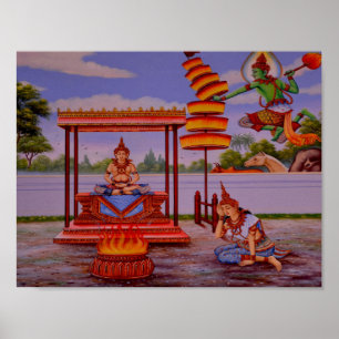 upplyst Buddha-poster Poster