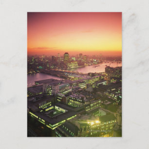 Upplyst Cityscape Vykort