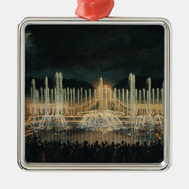 Upplyst fontänvisning julgransprydnad metall (Framsidan)