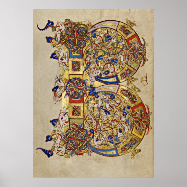 Upplyst första B från Montecassino Poster (Framsidan)