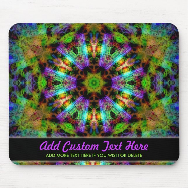 Upplyst Geometric Mandala Mousepad Musmatta (Framsidan)
