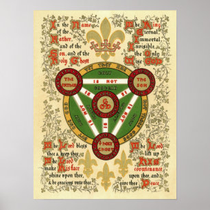 Upplyst handskript av Heliga Trinity Poster