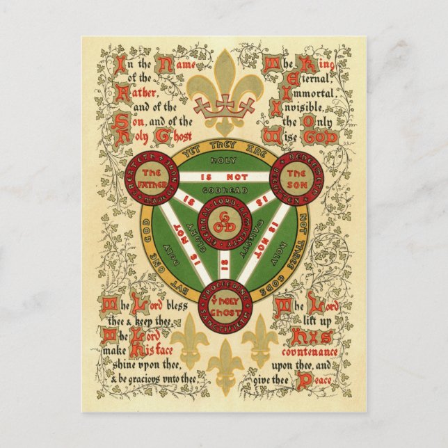 Upplyst handskript av Heliga Trinity Vykort (Framsida)