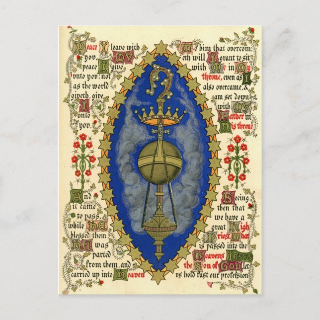 Upplyst handskript för scensionsdagen vykort (Framsida)