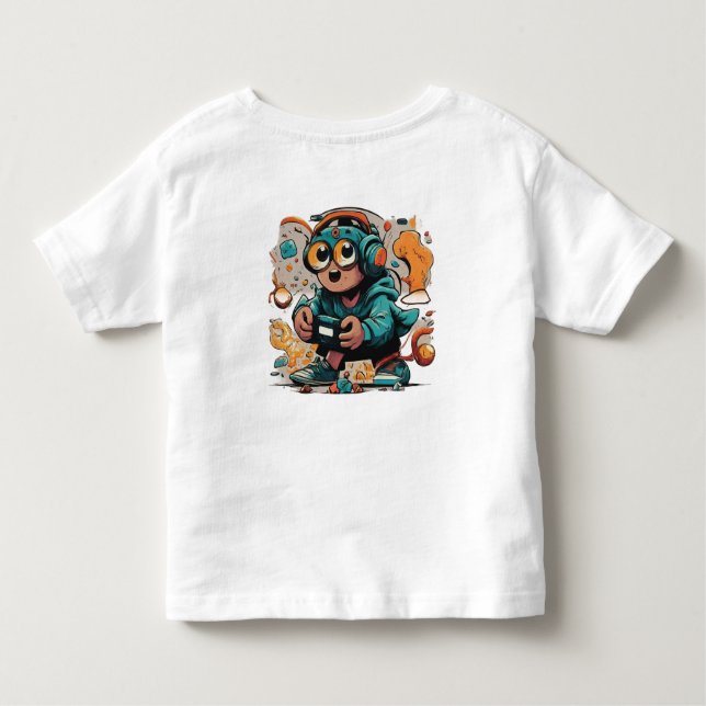 Upplyst i Doodle-serien: En lekfull vit T-Shirt (Baksida)