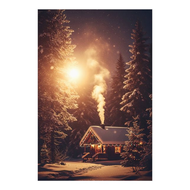 Upplyst julrefuge fototryck (Framsidan)