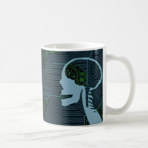 upplyst logikskalle kaffemugg