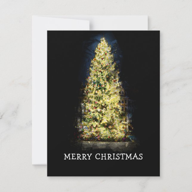 Upplyst målad Julgran (Framsida)