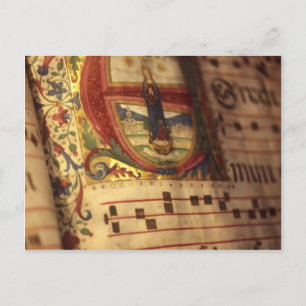 Upplyst manuscrip vykort