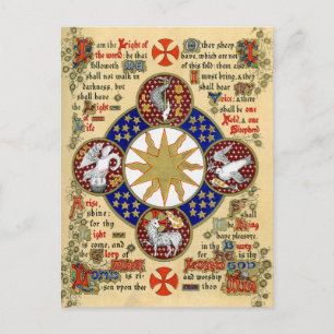 Upplyst manuscript Epiphany Vykort