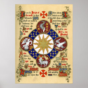 Upplyst manuskript epiphanyen poster