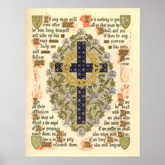 Upplyst manuskript för Septuagesima och Lent Poster