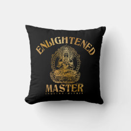 Upplyst mästare - Faux Gold Foil Buddha Black Kudde