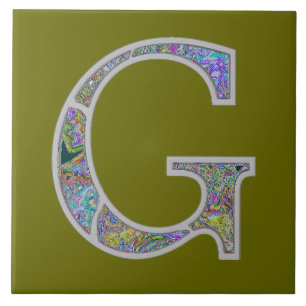 Upplyst Monogram för Gg Kakelplatta