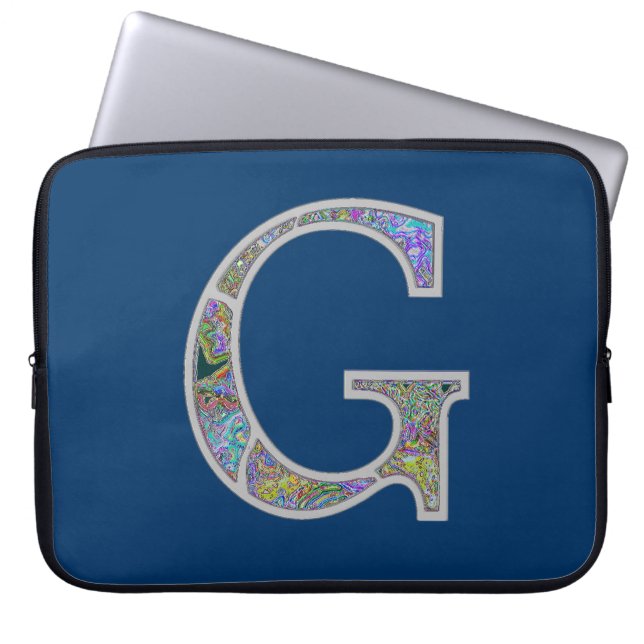 Upplyst Monogram för Gg Laptop Fodral (Framsidan)