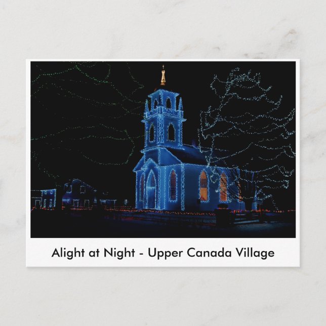 Upplyst på natten - Upper Canada Village Vykort (Framsida)