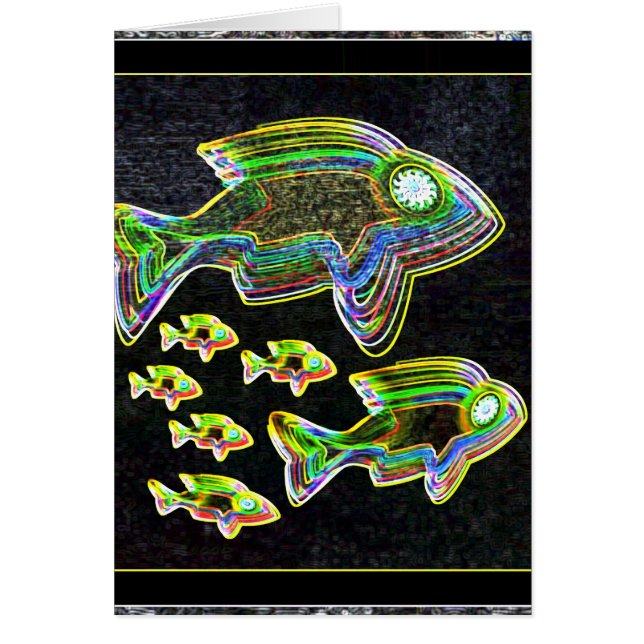Upplyst reflexion: Fisken i flod tänder Hälsningskort (Framsidan)