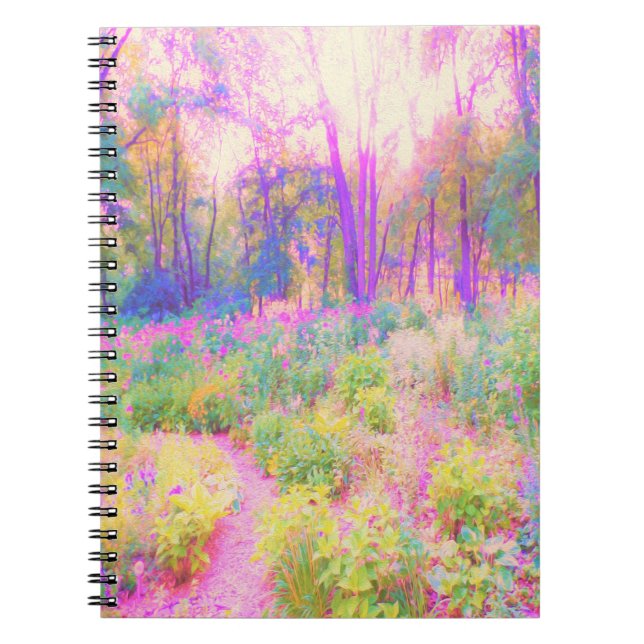 Upplyst Rosa och Coral Garden Ligcape Anteckningsbok (Framsidan)