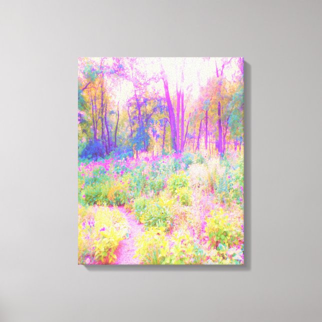 Upplyst Rosa och Coral Garden Ligcape Canvastryck (Framsida)