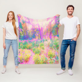 Upplyst Rosa och Coral Garden Ligcape Fleecefilt