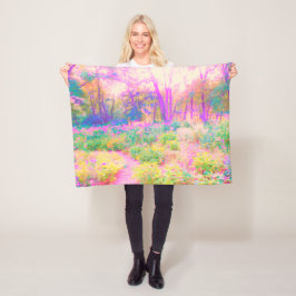 Upplyst Rosa och Coral Garden Ligcape Fleecefilt