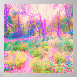 Upplyst Rosa och Coral Garden Ligcape Poster