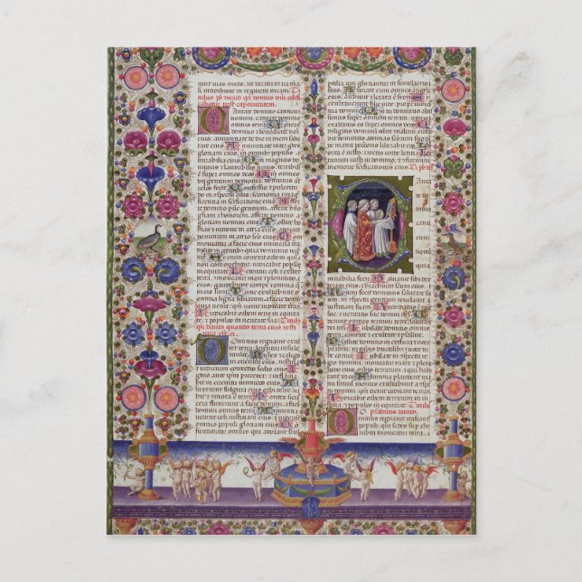 Upplyst sida från Psalms Bok Vykort (Framsida)