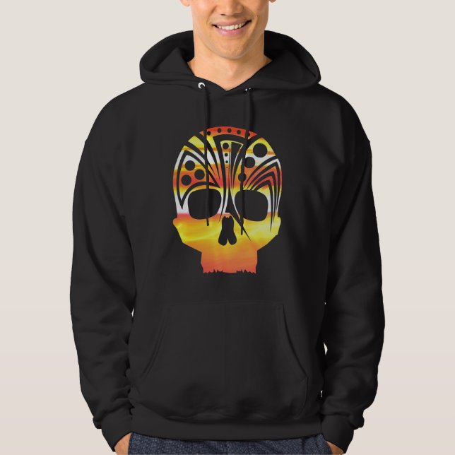 upplyst skalle hoodie (Framsida)