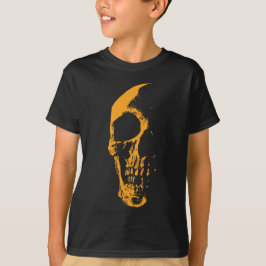 Upplyst Skalle Orange Färg Skapelse T Shirt