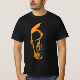 Upplyst Skalle Orange Färg Skapelse T Shirt