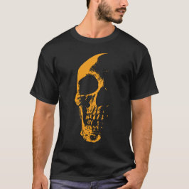 Upplyst Skalle Orange Färg Skapelse T Shirt