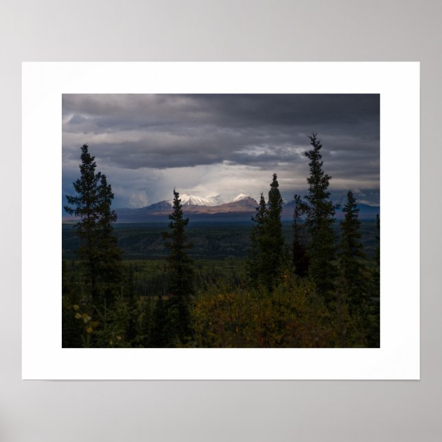 Upplysta Berg Fotografiet Poster (Framsidan)